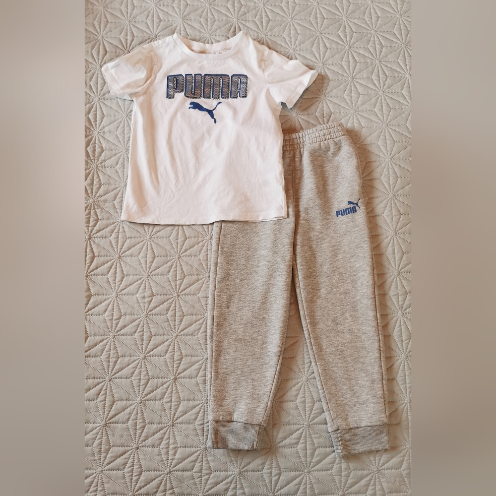 Puma White and Gray Kids' Outfit